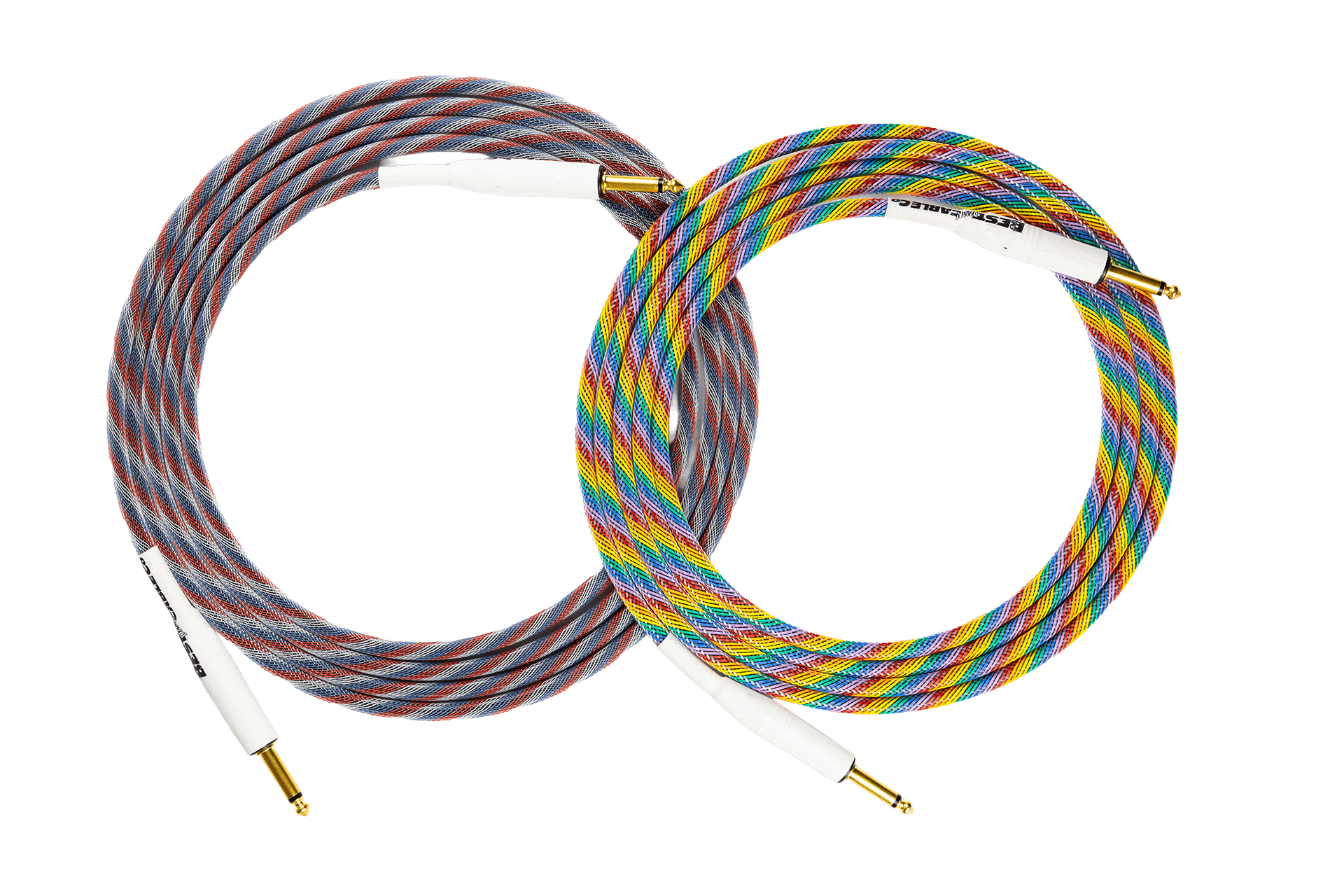 American and Rainbow cables, neatly coiled in a row.