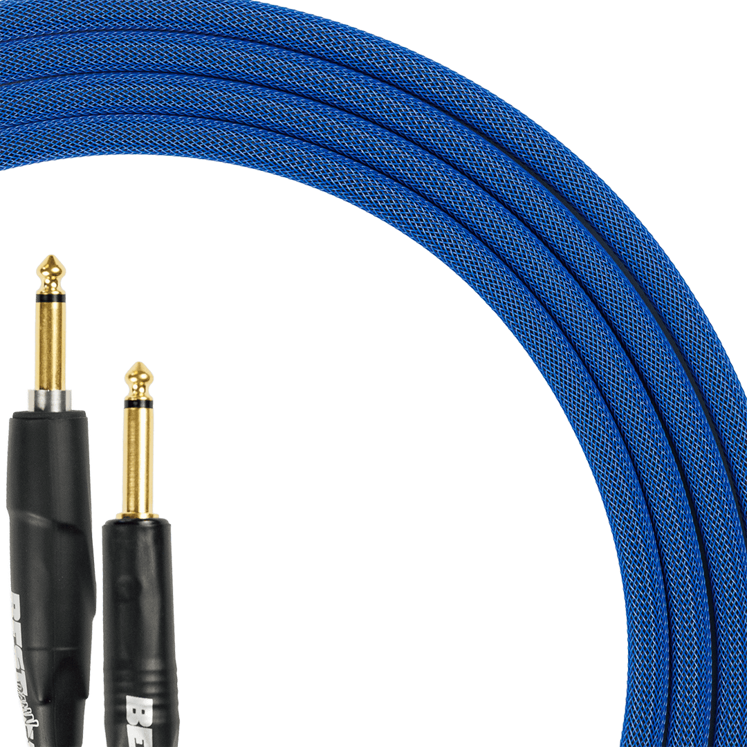 Best Damn Cable Co The Best Damn SILENT Cable with blue braided sleeve and gold plated connectors