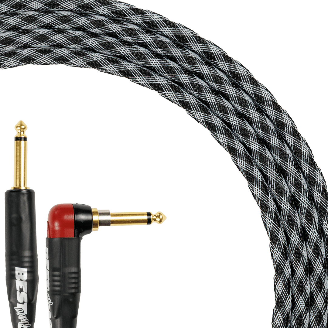 Best Damn Cable Co The Best Damn SILENT Cable with black and white braided sleeve and gold plated connectors