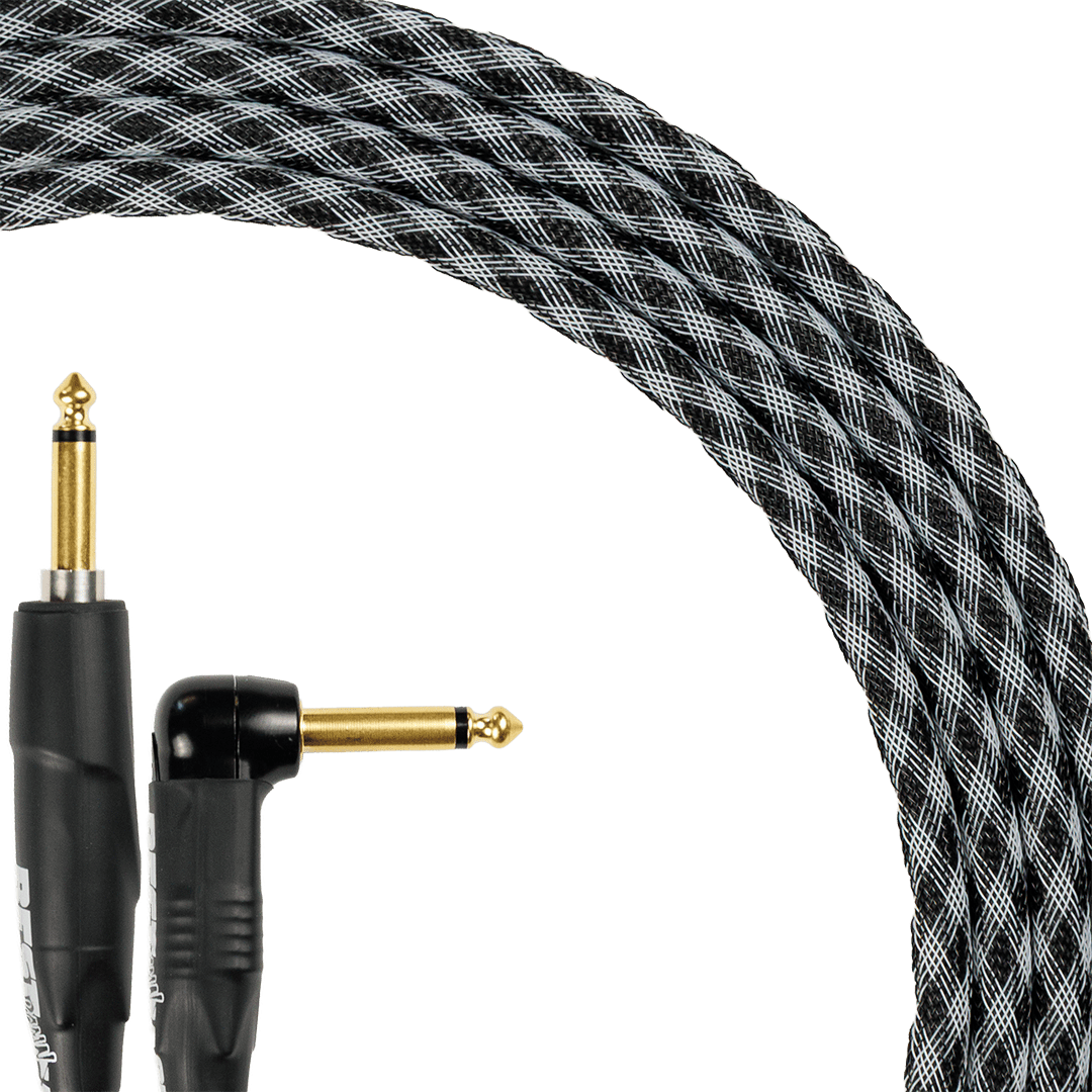 Best Damn Cable Co The Best Damn SILENT Cable with straight and right angle gold connectors and black braided sleeve