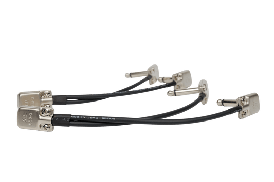 Side profile of two TRS to Dual Mono Patch cables, 6 inches in length