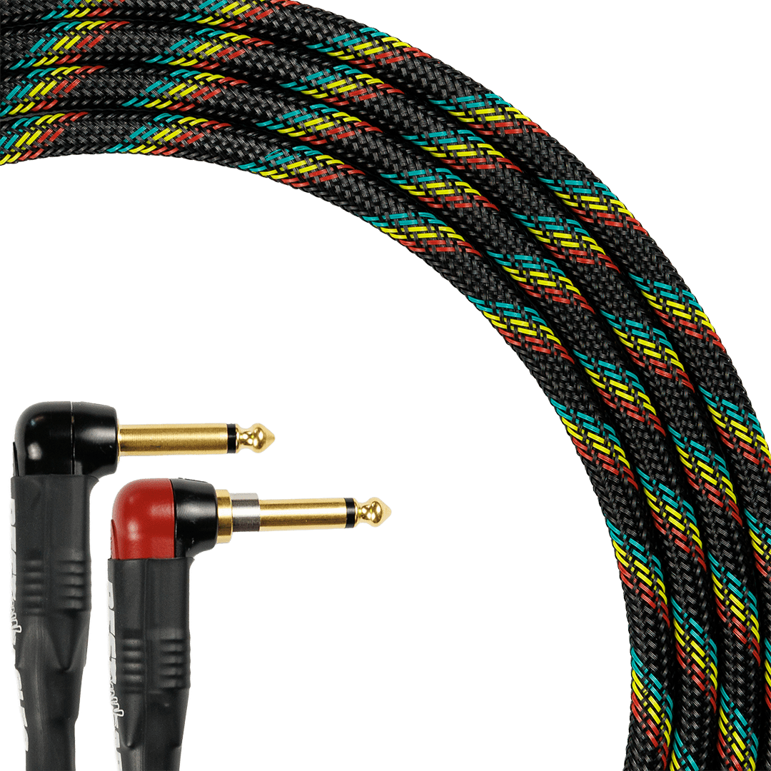 Best Damn Cable Co The Best Damn SILENT Cable with black braided sleeve and multi-colored accents