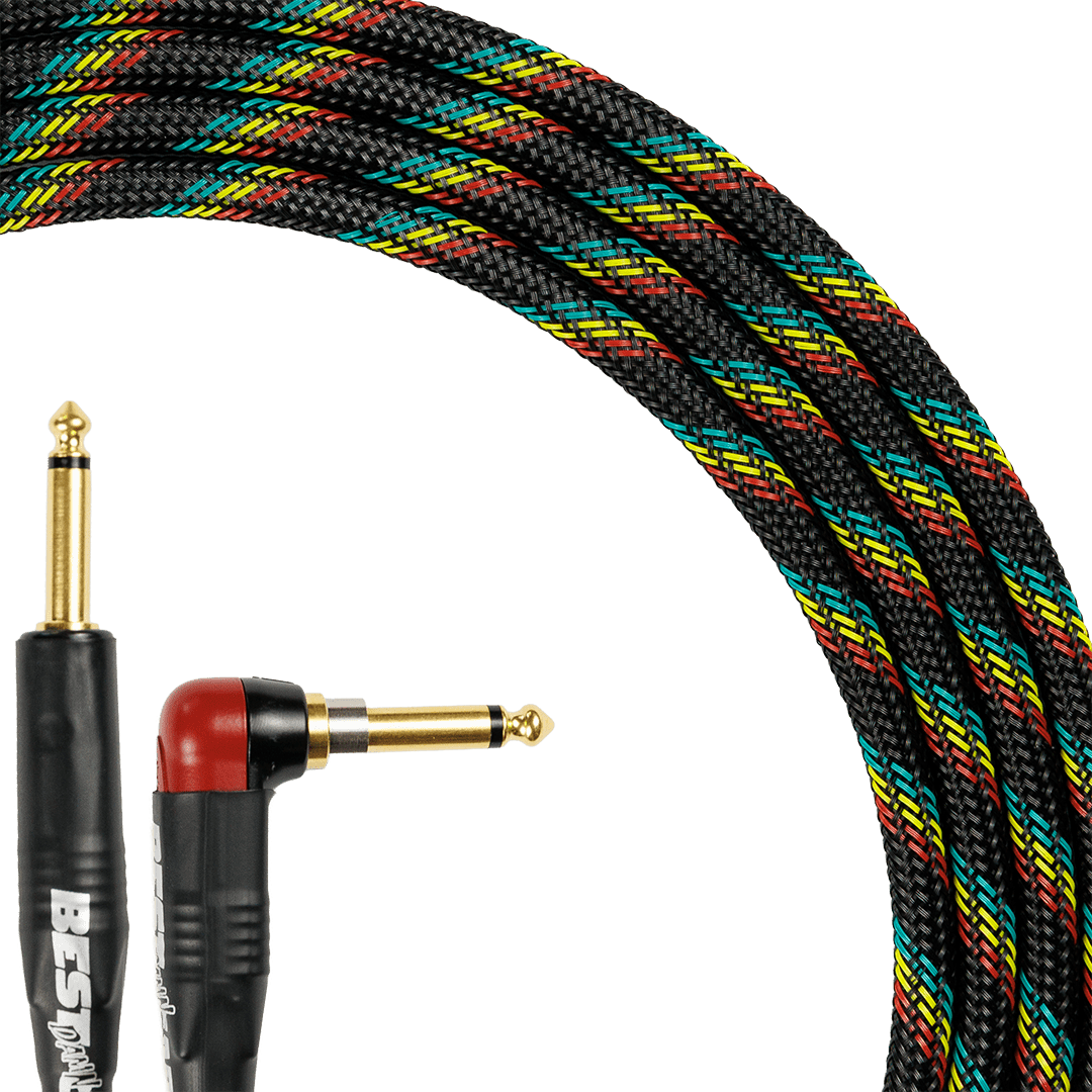 Best Damn Cable Co The Best Damn SILENT Cable with black braided sleeve and gold plated straight and angled plugs