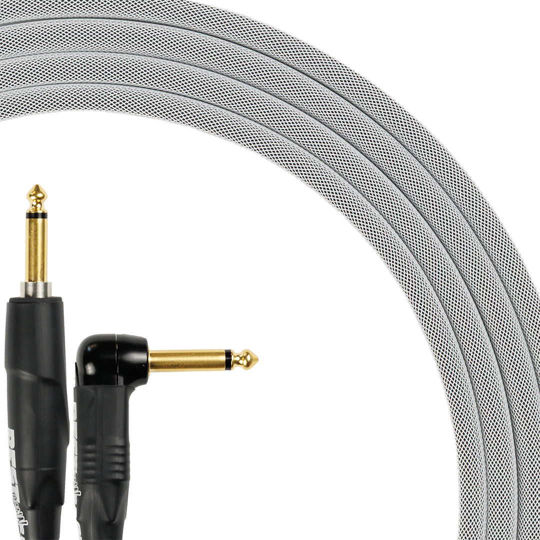 Best Damn Cable Co The Best Damn SILENT Cable with silver braided sleeve and gold plated straight and angled plugs
