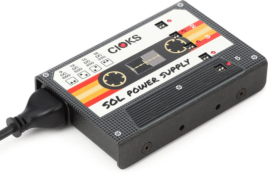 Best Damn Cable Co Cioks Sol limited edition power supply designed to look like a vintage cassette tape