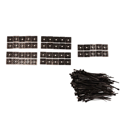 Best Damn Cable Co Patch Cable Cleanup Kit with black adhesive cable tie mounts and black zip ties