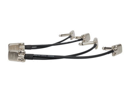 Side profile of two TRS to Dual Mono Patch cables, 6 inches in length