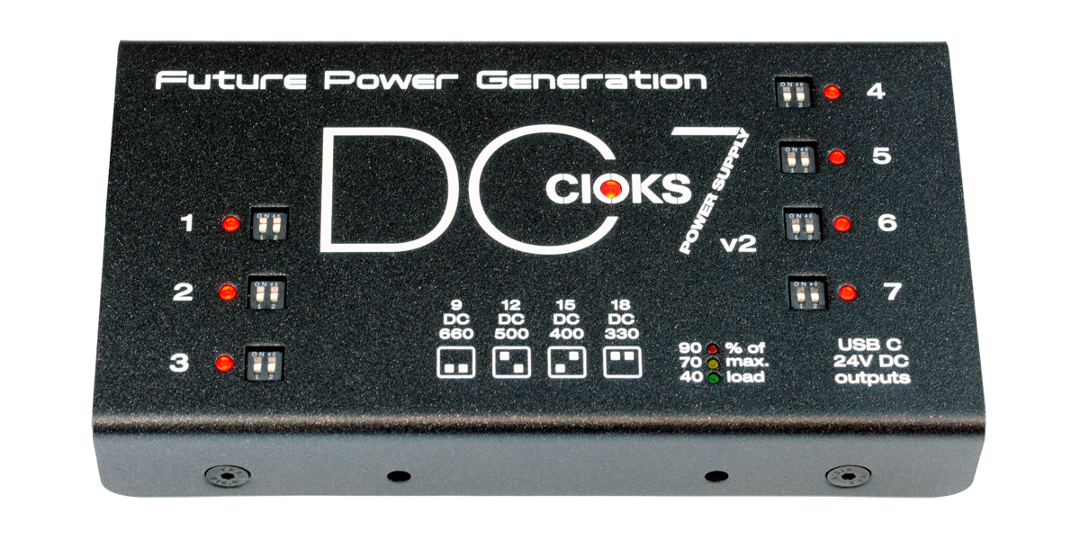 Best Damn Cable Co Cioks DC7 v2 power supply unit with seven numbered outputs and LED indicators