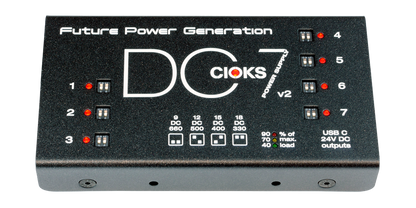 Best Damn Cable Co Cioks DC7 v2 power supply unit with seven numbered outputs and LED indicators